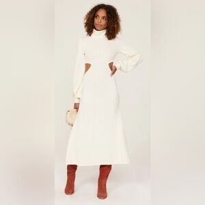 WeWoreWhat Cream Sweater Cutout Dress